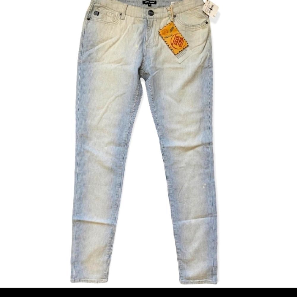 Dear John JoyRich PinStriped Distressed Denim‎ Jeans
